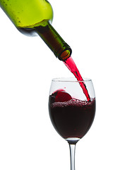 Image showing red wine glass