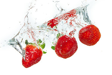 Image showing strawberry in the water