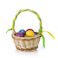 Image showing easter eggs in basket