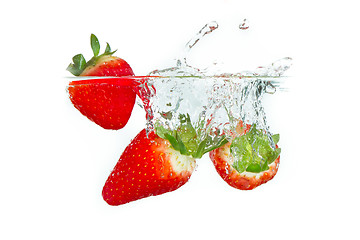 Image showing strawberry in the water