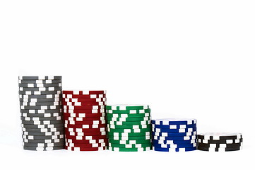 Image showing Piled poker chips