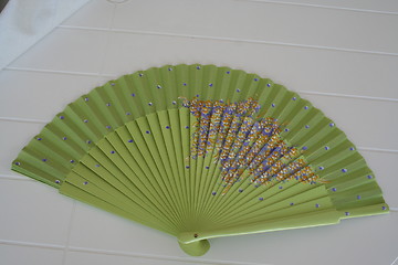 Image showing Fan in green