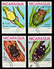 Image showing Beetles stamps collection.