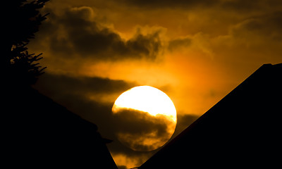 Image showing Sunset Over Halden Norway