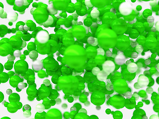 Image showing Green and white orbs over white background 