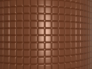 Image showing Bent chocolate bar