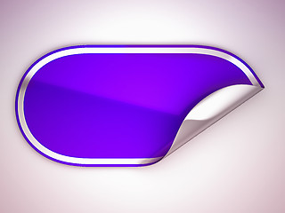 Image showing Purple rounded bent sticker or label 