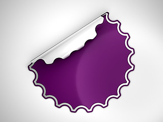 Image showing Purple round bent sticker or label 