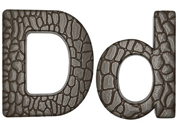 Image showing Alligator skin font D lowercase and capital letters