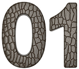 Image showing Alligator skin font 0 1 figures