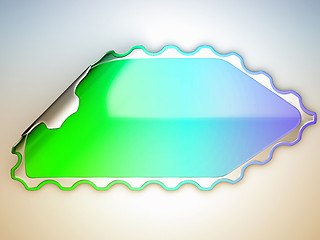 Image showing Colorful jagged sticker or label 