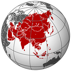 Image showing asia on earth