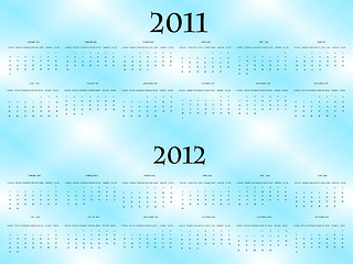 Image showing vector calendar for 2011 and 2012