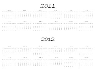 Image showing calendar 2011 and 2012