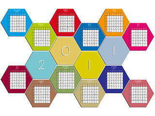 Image showing hexagonal calendar 2011