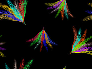 Image showing feathers fan seamless pattern