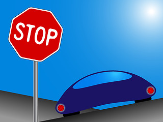 Image showing car and stop