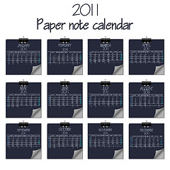 Image showing calendar with paper notes 2011