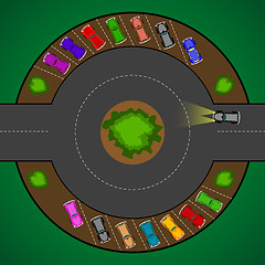 Image showing round parking for cars