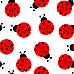 Image showing ladybug seamless pattern