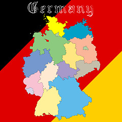 Image showing germany map over national colors