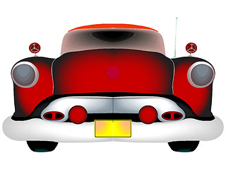 Image showing red classic car against white