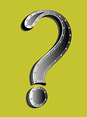 Image showing metallic question mark