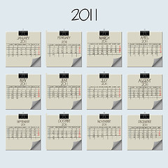 Image showing paper note calendar 2011