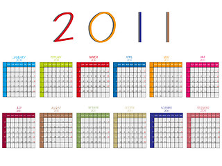 Image showing 2011 calendar against white