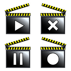 Image showing movie cinema clapboard icons