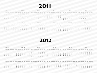 Image showing simple calendar for 2011 and 2012