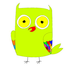 Image showing stylized green owl