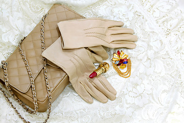 Image showing Beige gloves