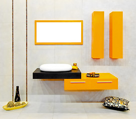 Image showing Yellow bathroom