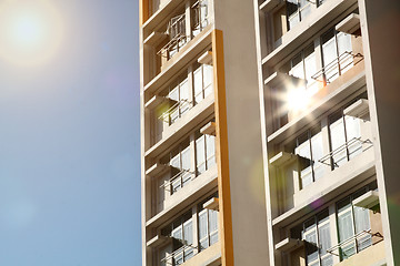 Image showing new apartments building and blue sky as a background 