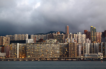 Image showing apartment building at night 