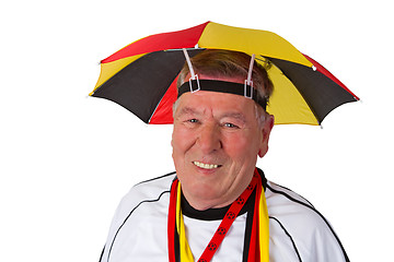 Image showing Senior soccer fan