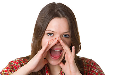 Image showing Screaming young woman