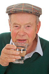 Image showing Male senior drinking water 