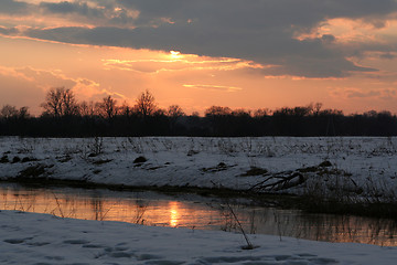 Image showing Sunset on the river