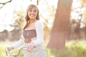 Image showing Beautiful Caucasian woman outdoor