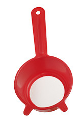 Image showing Red plastic colander