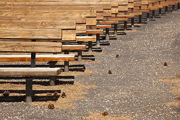 Image showing Outdoor Wooden Amphitheater Seating Abstract