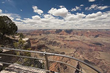 Image showing Beautiful Grand Canyon Landscape View Tourist Railing