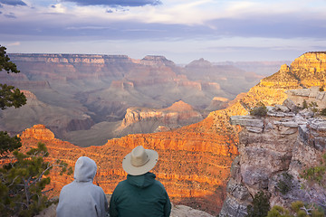 Image showing Couple Enjoying Beautiful Grand Canyon Landscape
