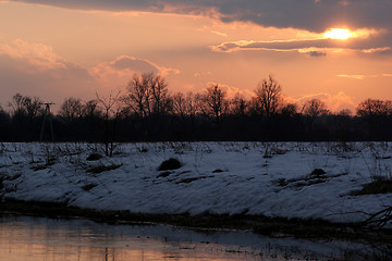 Image showing Sunset on the river