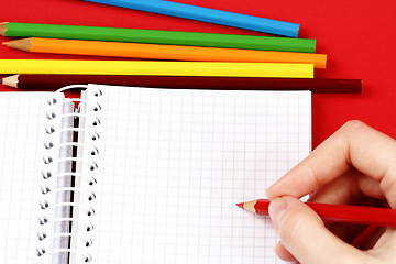 Image showing Pencil and agenda