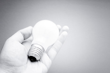 Image showing Background with lit lightbulb