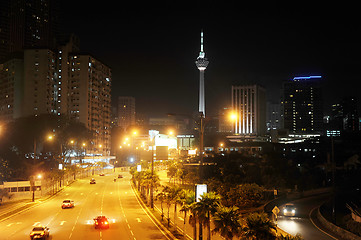 Image showing night view of Kuala Lumpur downtown 