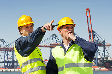 Image showing Harbor workers